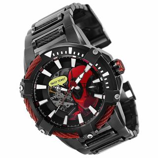 Mens Invicta 27326 Marvel Deadpool Automatic 51mm Stainless Steel Watch