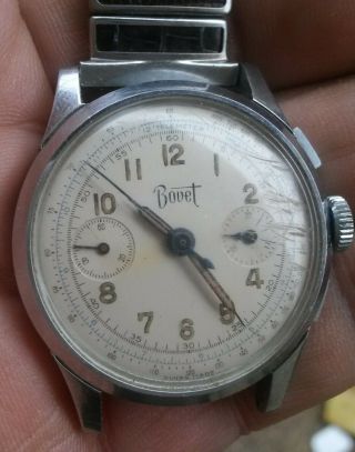 Old Vintage Bovet Chronograph Wristwatch