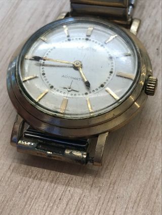 Antique Vintage Automatic LeCoultre Wrist Watch Gold Filled Runs Good 3