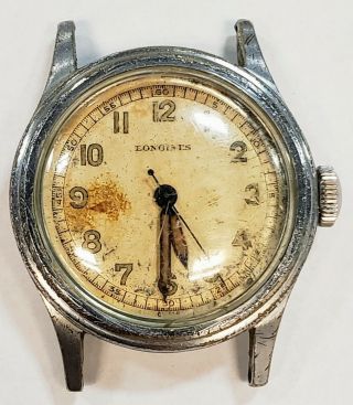 Vintage Longines Military Watch Tre Tacche Sei Tacche 10l Movement