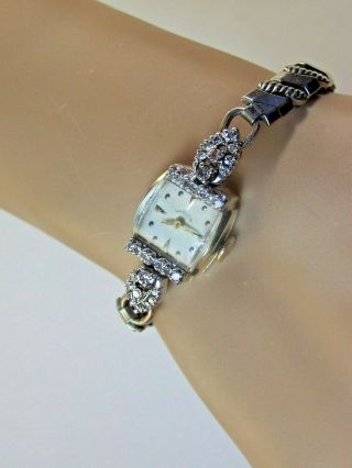 Vintage Hamilton 22 Jewel 757 14K Solid Gold Diamond Watch 2