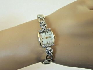 Vintage Hamilton 22 Jewel 757 14K Solid Gold Diamond Watch 3