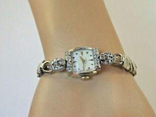 Vintage Hamilton 22 Jewel 757 14K Solid Gold Diamond Watch 5