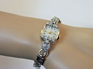 Vintage Hamilton 22 Jewel 757 14K Solid Gold Diamond Watch 6