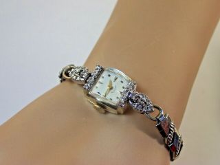 Vintage Hamilton 22 Jewel 757 14K Solid Gold Diamond Watch 7