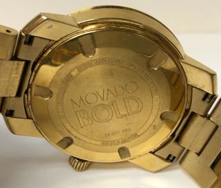 MOVADO BOLD MB.  01.  1.  34.  6136 GOLD TONE STAINLESS STEEL SWISS MOV ' T MEN ' S 8 