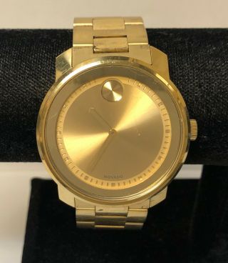 Movado Bold Mb.  01.  1.  34.  6136 Gold Tone Stainless Steel Swiss Mov 