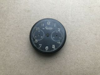 Minerva Military Vintage Rare Ww2 Chronograph Valjoux 22 Black Dial/movement