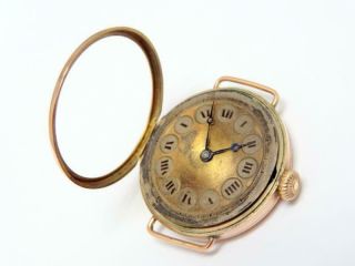 Antique Rolex Trench Watch 9ct Gold W&d London Ca 1919 (d) 27mm 15j A/f N/r S/r