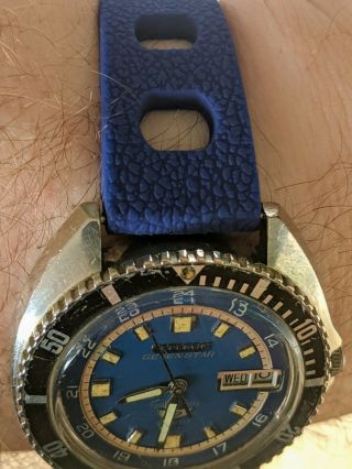 Vintage ' 69 Citizen Seven Star 100M Diver ' s Watch,  Blue Dial, 5