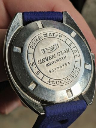 Vintage ' 69 Citizen Seven Star 100M Diver ' s Watch,  Blue Dial, 9