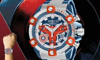 Invicta 26763 Marvel Captain America Limited Grand Octane Chronograph Watch Nib