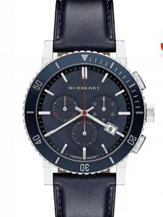 Men’s Burberry Swiss “the City” Navy Blue Watch Bu9383 - Msrp $695