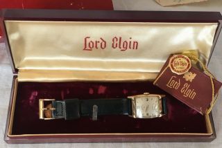 Vintage 1950s 14k Solid Gold Lord Elgin Watch