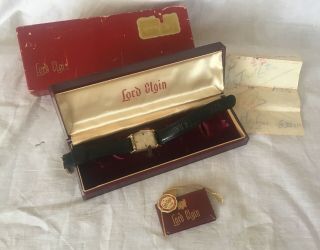 Vintage 1950s 14K Solid Gold Lord Elgin Watch 2