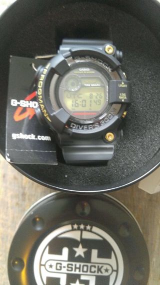 Casio G - Shock 35th Anniversary Frogman Gf82358 - 1b Black/gold Solar Tide Watch