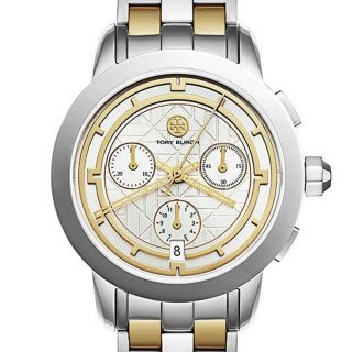 Tory Burch Authentic,  2 Tone Ladies Chronograph Watch Tbw1034,  & Tags