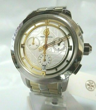 TORY BURCH AUTHENTIC,  2 TONE LADIES CHRONOGRAPH WATCH TBW1034,  & TAGS 2