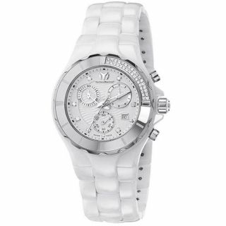 Technomarine Cruise Cronograph White Diamond Dial White Ceramic Watch 110031c
