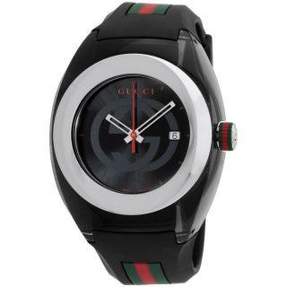 Gucci Ya137101 Sync Xxl Black Rubber Black Dial Watch
