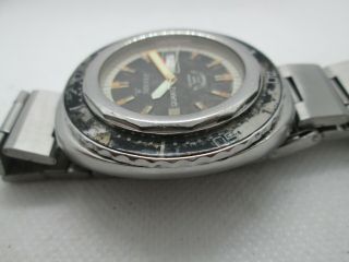 VINTAGE SQUALE 100 ATMOS DAYDATE STAINLESS STEEL QUARTZ MENS DIVER WATCH 10