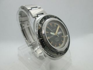 VINTAGE SQUALE 100 ATMOS DAYDATE STAINLESS STEEL QUARTZ MENS DIVER WATCH 4