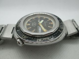 VINTAGE SQUALE 100 ATMOS DAYDATE STAINLESS STEEL QUARTZ MENS DIVER WATCH 9