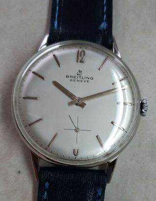 Breitling Geneve Silver Dial Nickel Plated Case From 1950 Aprox.