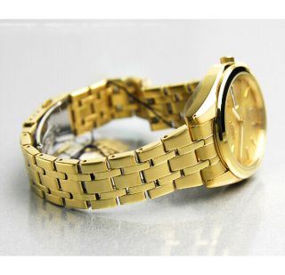 Seiko 5 Automatic 21 Jewels Gold Tone Men ' s Watch SNKH02J1 made in Japan 7