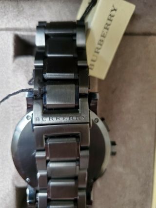 Burberry Chronograph Gunmetal Dial Grey Ion - plated Stainless Steel Mens Watch 12