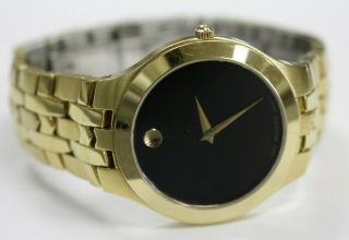 Mens Movado Gold Tone Plated Stainless Wrist Watch Model 88 G2 1850 7 " Band