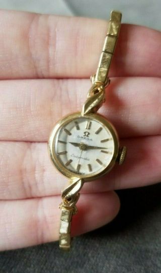 Vintage 14k Gold Omega Ladymatic Watch (1970s?) Non - Running