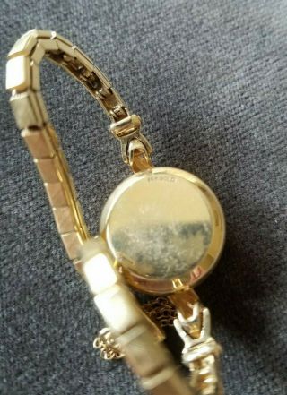 Vintage 14k gold Omega Ladymatic watch (1970s?) non - running 2