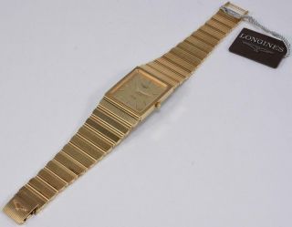 1980s NOS Longines Seafarer Quartz Stainless Steel Gold Watch Textured Dial 8