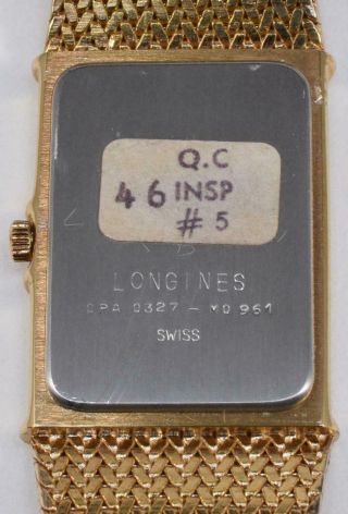 1980s NOS Longines 961 Quartz Stainless Steel Gold Watch Diamond Dial 6