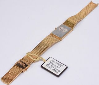 1980s NOS Longines 961 Quartz Stainless Steel Gold Watch Diamond Dial 8