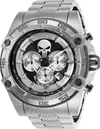 Invicta Marvel Punisher Limited Edition 26863 Mens Silver 52mm Chronograph Watch