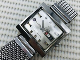Rado Manhattan Men’s Automatic Watch Day & Date White Silver Dial Swiss Made