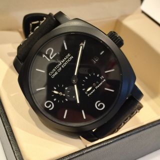 Parnis Custom Made Automatic Mens Watch Power Reserve Pilot Military Homage,  Box