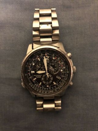 Citizen Men’s Chronograph Radio Controlled Pilot Steel Bracelet Watch As4120 - 52e