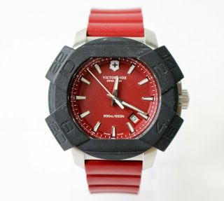 Victorinox Swiss Army Red Rubber Strap Watch 241719 Sapphire Crystal