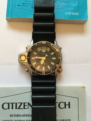 Vintage 1991 Citizen Promaster Aqualand C022 Strap Divers Watch