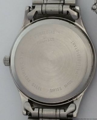 Vintage Ladies Stainless Steel Tiffany Co Portfolio Wrist Watch 5
