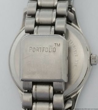 Vintage Ladies Stainless Steel Tiffany Co Portfolio Wrist Watch 6