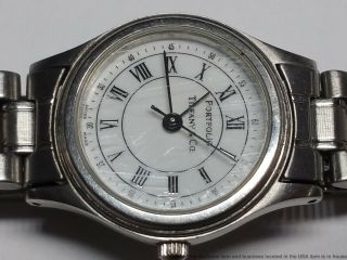 Vintage Ladies Stainless Steel Tiffany Co Portfolio Wrist Watch 7