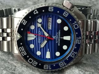 Vintage Seiko Diver 6309 - 7290 Save The Ocean Mod Automatic Men Watch 631043