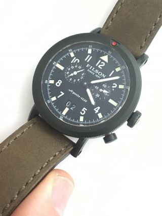 Filson Two Time Zone Big Date Wristwatch Argonite 4220 Cool Black 10
