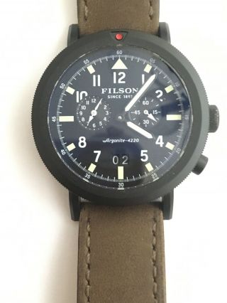 Filson Two Time Zone Big Date Wristwatch Argonite 4220 Cool Black