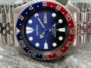 Vintage Seiko Diver 6309 - 7290 Save The Ocean Mod Automatic Men Watch 243970