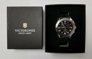 Victorinox Swiss Army Chrono Classic Chronograph Mens Watch 241545 Leather Strap